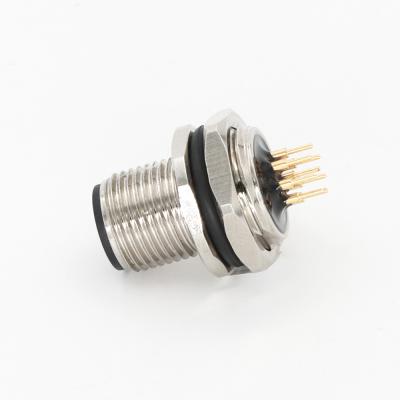 M12 Conector 8 Pin IEC 61076-2-101 Macho versão de PCB de montagem traseira