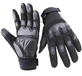 Army Waterproof Safety Gloves Black Long Fasten Strips Knuckle Full Finger