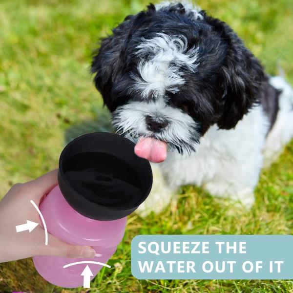 Portable Squeeze Dog Water Bottle 500ml Dog Water Drinking Bottle Blue / Pink