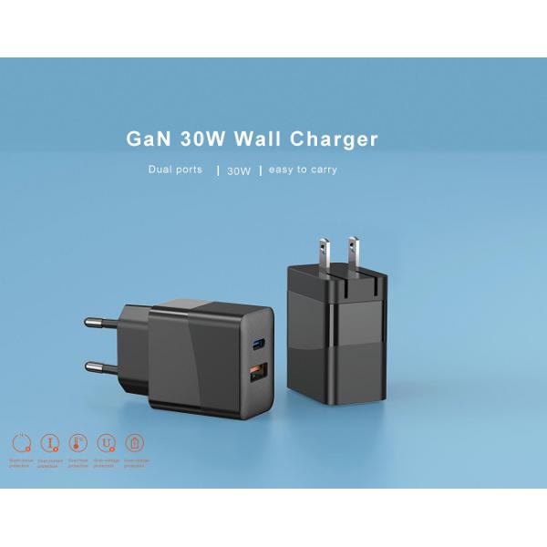 Mobile Phone 30W GaN Wall Charger ETL With US EU Plug