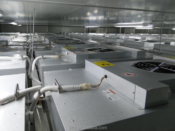 Industrial 4x4 FFU unidade de filtro de ventilador laminar de fluxo de ar capô gabinete H14 controle de grupo para sala limpa