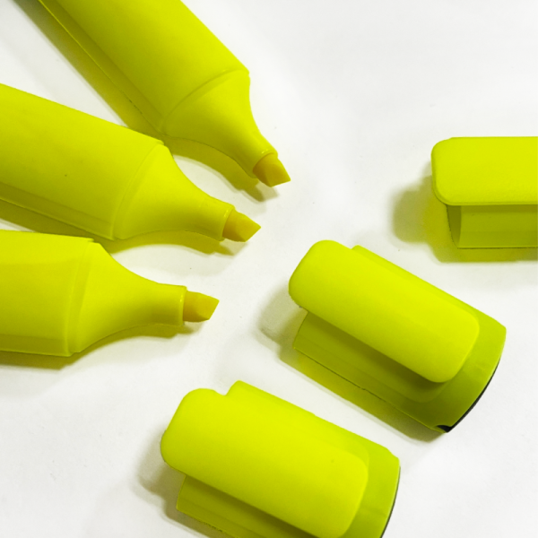 Best Price 12PCS Yellow Stationery Fluorescent Ink Color Marker Chisel Fiber Tip Highlighter
