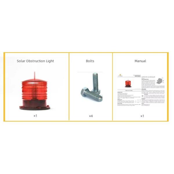 Type A Building Obstruction Light Red LED Solar Obstruction Aviation Light For Building