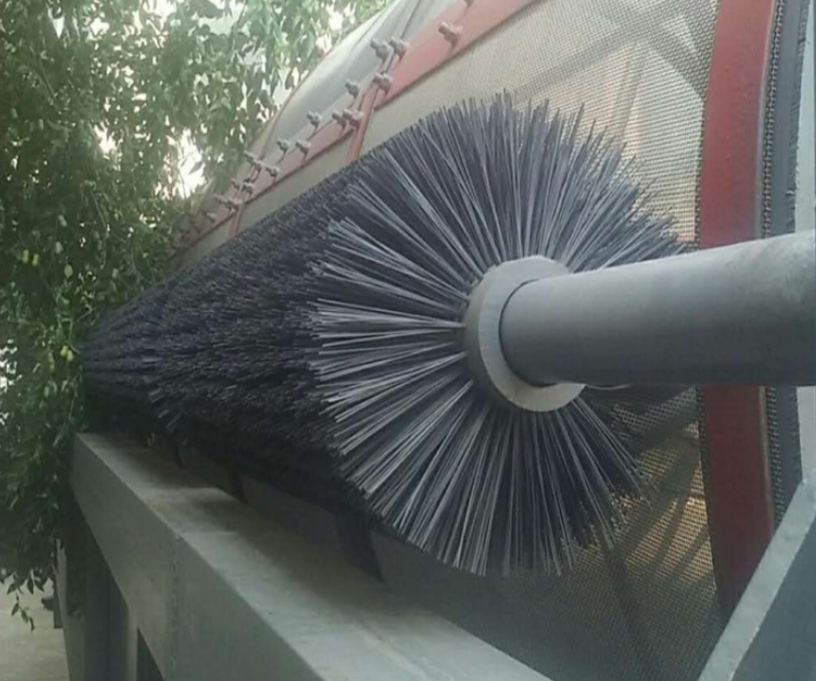 Large shaped brush roller processing and cleaning
