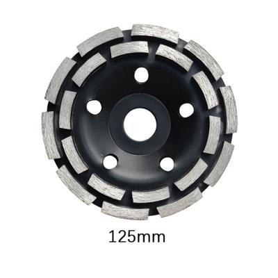 5 fileira dobro preta Diamond Cup Wheel Sintered da polegada 125mm