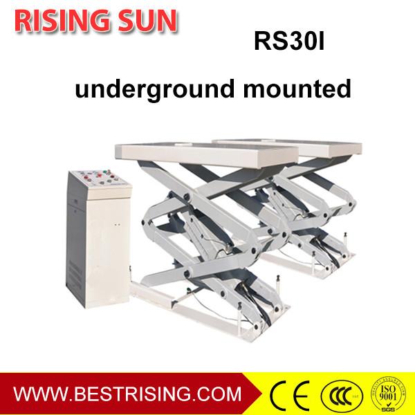 Auto repair used full rise flush mount scissor lift for workshop