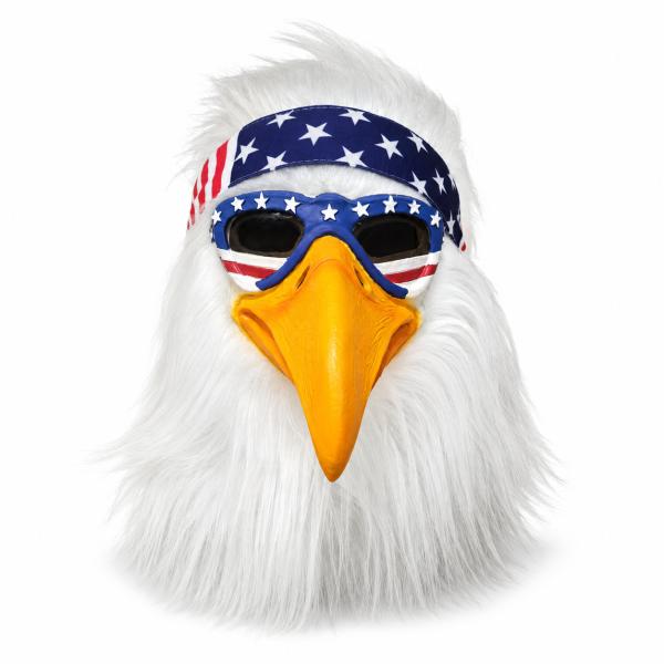 Realistic Full-Head Eagle Latex Mask with American Flag Headband, Perfect for Parties, Cosplay, Halloween, Costume Events, Festivals, Patriotic Celebrations, and Fun Dress-Up Occasions