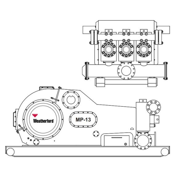 Weatherford E-2200 mud pump, E-447 mud pump, MP-16 mud pump, MP-13 mud pump, MP-5 mud pump, MP10 mud pump, MP10 mud pump