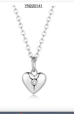45cm Valentine Heart Pendant Necklace Silver Stainless Steel Necklace For Wife