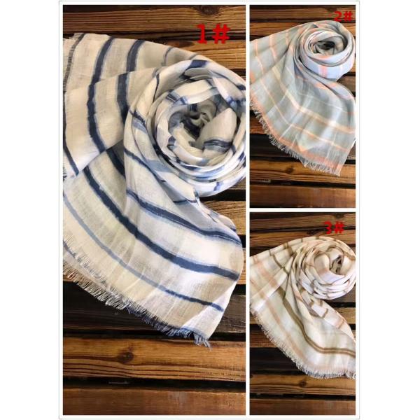 Manufacturer pinstripe lightweigt infinity print scarf 60*180cm 100g summer spring shawl50%cotton 50%linen keep fashion