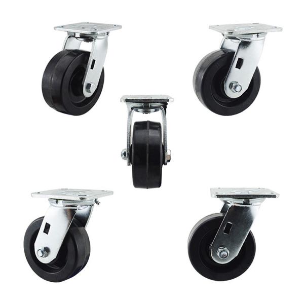 Black Heat Resistant swivel Oven Trolley 5 Inch Replacement Caster Wheels