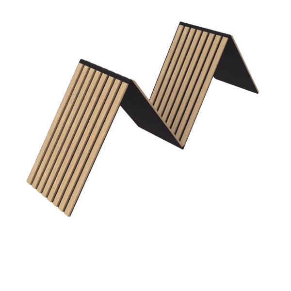 Foldable Wood Slat Acoustic Wall Panel Modern Minimalist Medium-density Fiberboard Highly Effective Sound Graphic Design