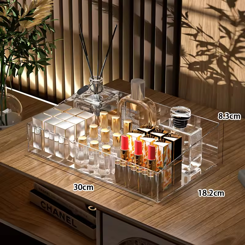 Wholesale Multi Lipstick Box Desktop Acrylic Transparent Cosmetics Storage Box Web Red Dressing Table Skin Care Mask Box