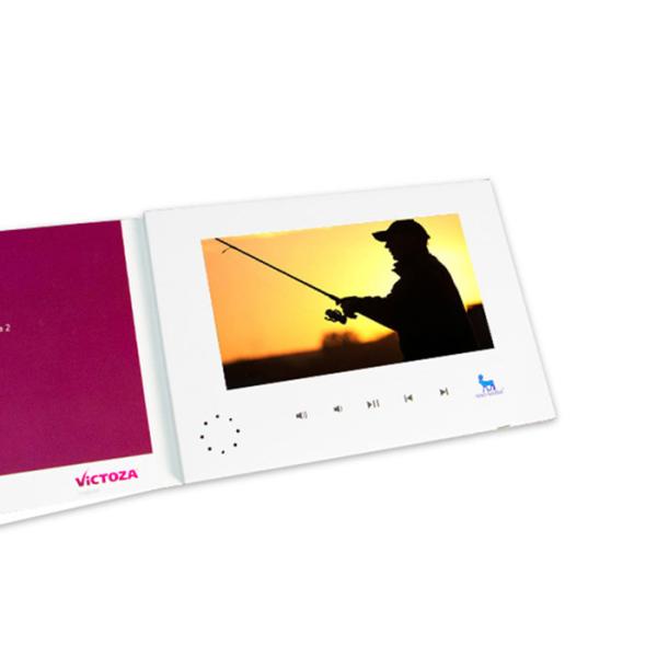 Soft Cover / Hardcover LCD Invitation Card Digital Video Brochure 7 Inch Screen