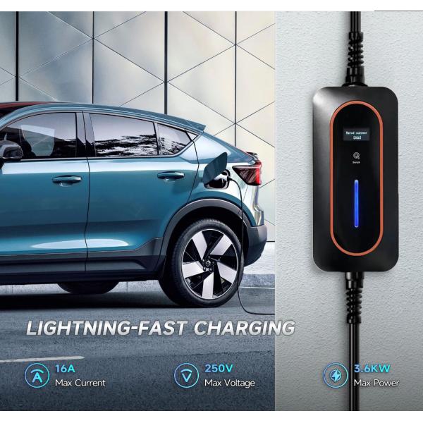 AU Plug Portable EV Charger 10A 15A Type 1 Type 2 Electric Car Charger с ЖК-дисплеем