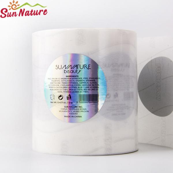 5.08cm Hologrphic Plastic Sticker For Bottle 2 Inch Round Sticker