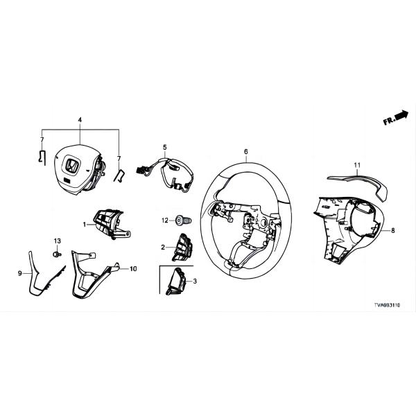 OEM 77801-TVE-H00ZA ABS Full Range Car Accessories for Honda Accord 18-22 100% Tested
