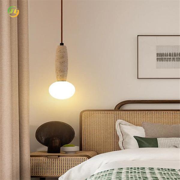 JYLIGHTING Желтый травертин свет роскошный одноголовый натуральный материал современные светодиодные люстры и подвесные огни в помещении