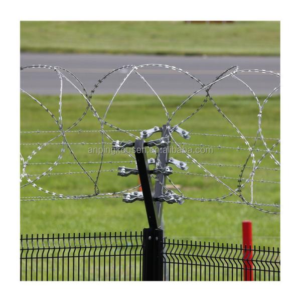 7.5cm-15cm Barb Distance Cross Razor Hot Dip Zinc Plating Razor Barbed Wire for Farm