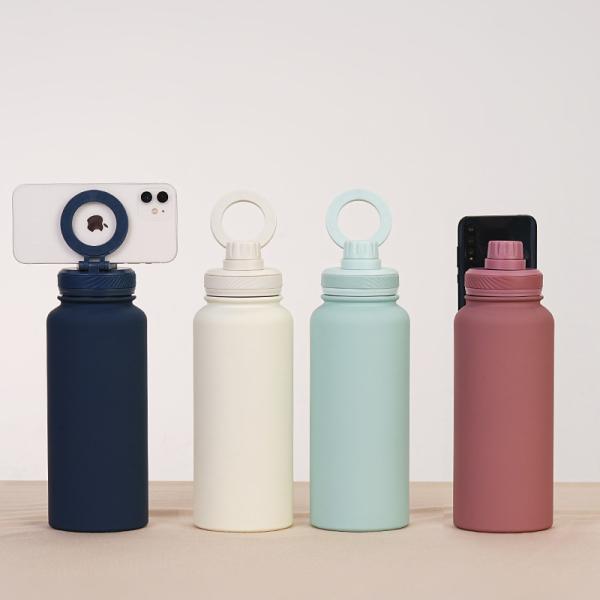 2024 Nova Taça de Isolamento Magnético Porta-Telefones Móveis Taça de Água Grande Capacidade 1L Boca Grande Wate Esporte de Aço Inoxidável