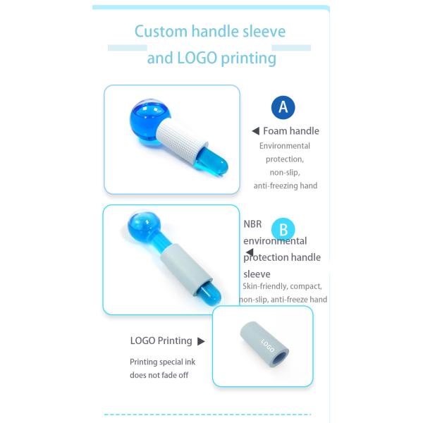 Blue Facial Roller Cold Skin Massagers for Facials Green Ice Globes Cooling and Tightening Massage Device