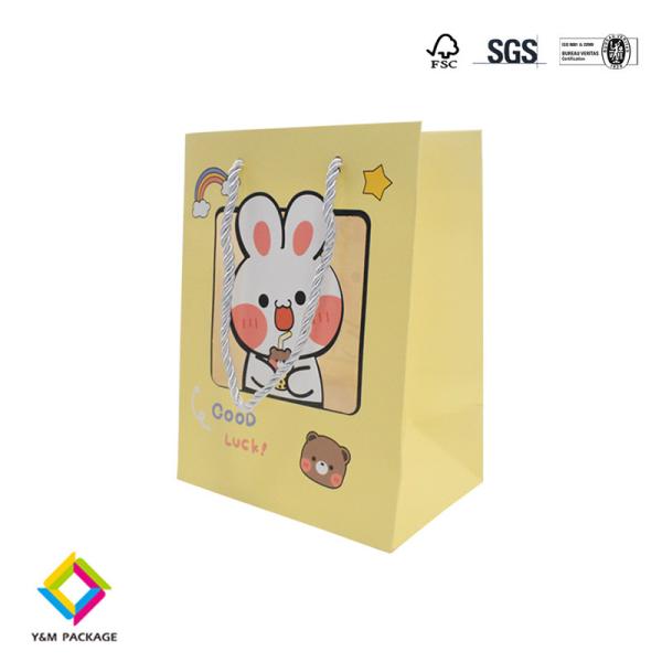 Bolsas de papel laminado para presente Bolsa de presente personalizada com logotipo com alça de fita