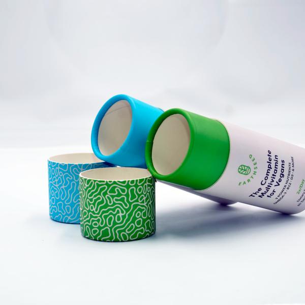 Eco Friendly Food Grade Cardboard Tube Box For Supplement Capsules Packaging