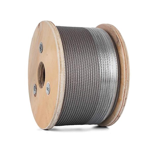Non-coated 250FT Wire Rope Cable For Railing 7x7 7x19 1/8