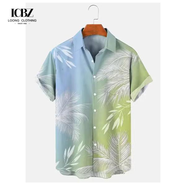 T-shirt de l'été pour homme à col de stand, coco rétro, top 3D, t-shirts de plage