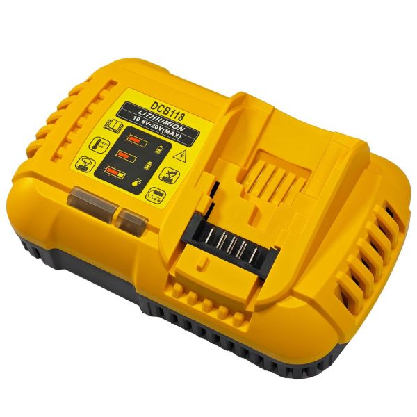 Compatible Dewt DCB118 Fast Charger 20V Lithium-Ion Battery for Electric Tools Cordless Drills AC100-240V One Year Warranty