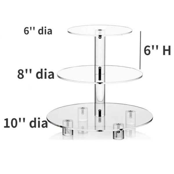 3 Tier Cupcake Acrylic Stand Round Lucite Cupcake Holder For Wedding / Birthday