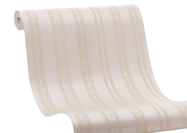 Removable Modern Striped Wallpaper for Home Decoration , Champagne Stripes Pattern
