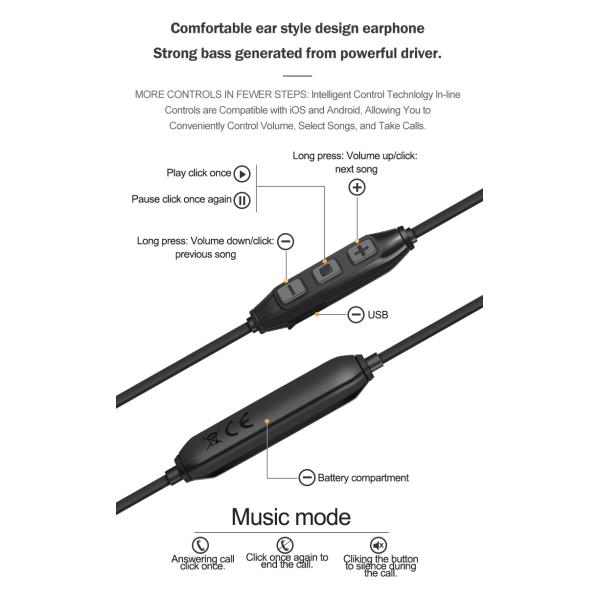 Classic Magnetic BT5.1 Sports Bluetooth Earphones With Long Battery Life