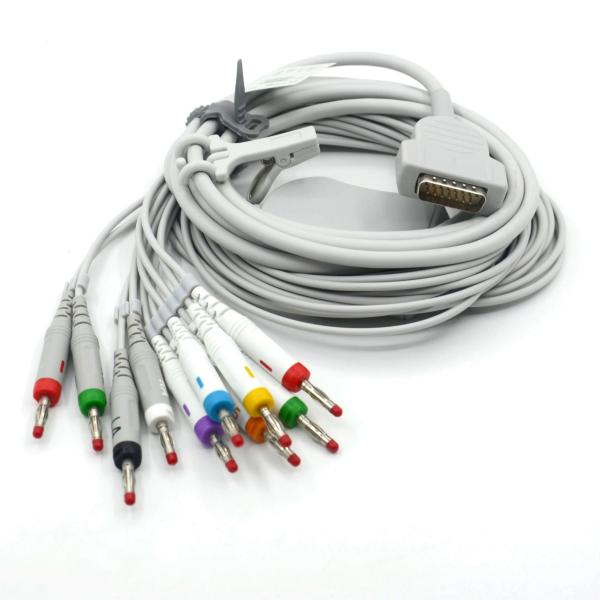 Compatible Nihon Kohden 10 Leads EKG Medical ECG Cable 4.0 Banana AHA For Patient Monitor Accessory
