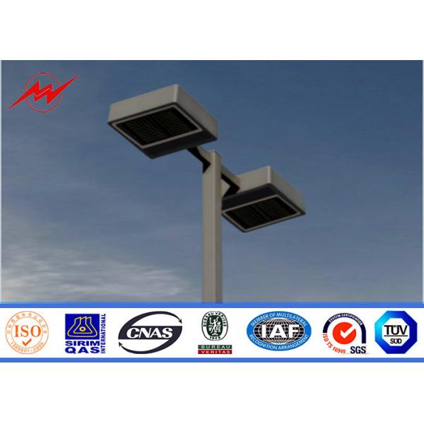 Round 6m Three Lamp Parking Light Poles / Commercial Outdoor Light Poles