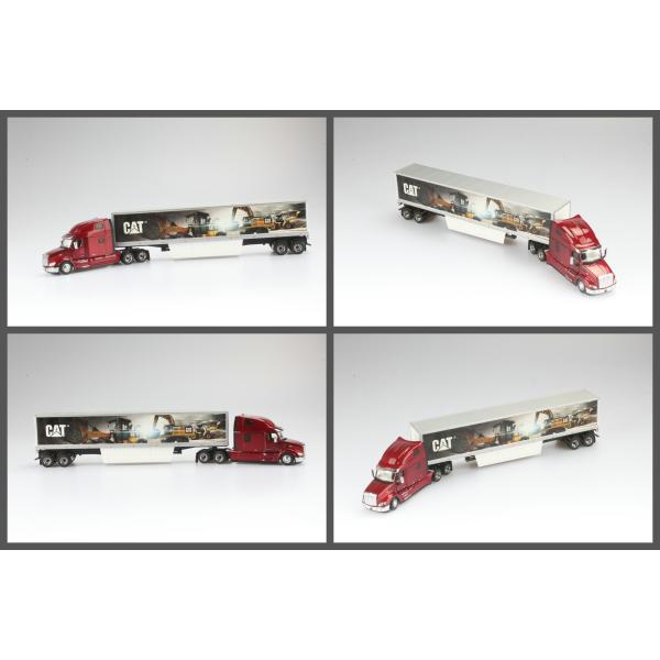 DM 1:50 Peterbilt 579 Van Trailer Truck Model Engineering Vehicle Diecast 85665