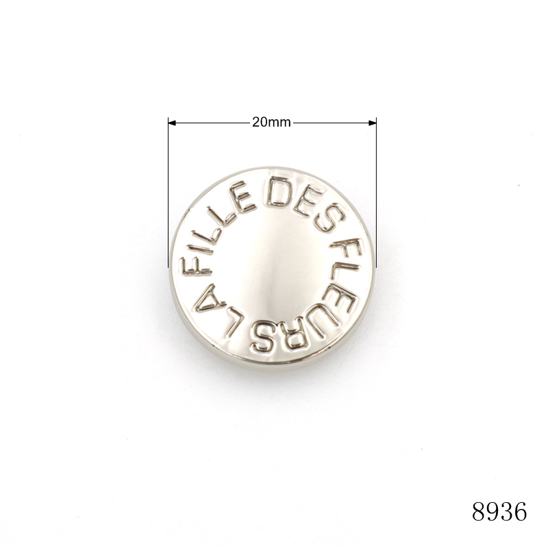 20mm Zinc Alloy Rivet Silver Double Cap Rivets Flat With Logo