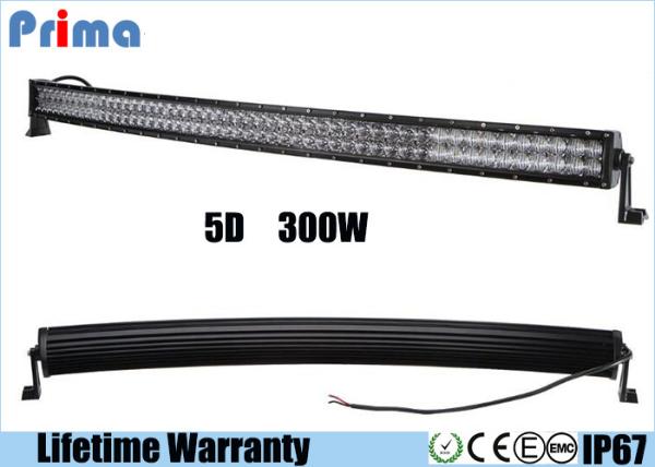 Shatterproof Lenses 52 Inch Curved Light Bar , 27000lumens 5D 300w LED Light Bar
