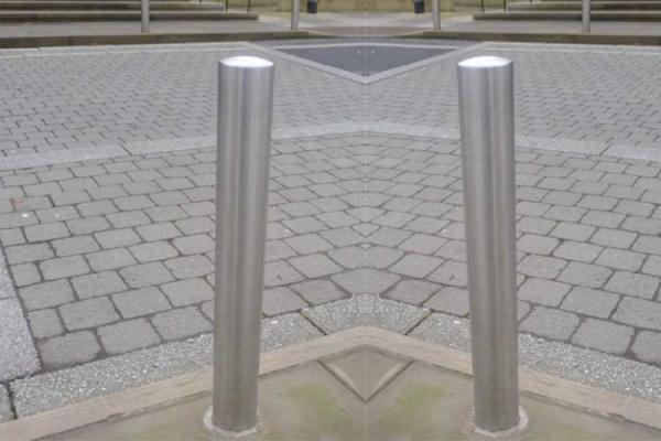 Outdoor Stainless Steel Bollards / Parking Lot Bollards With Easy Carry Lifting Ring