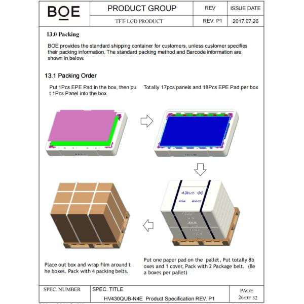Hv430qub-N4e Boe Tft Lcd Panel 43 Inch Uhd Lcd Panel For Commercial Display