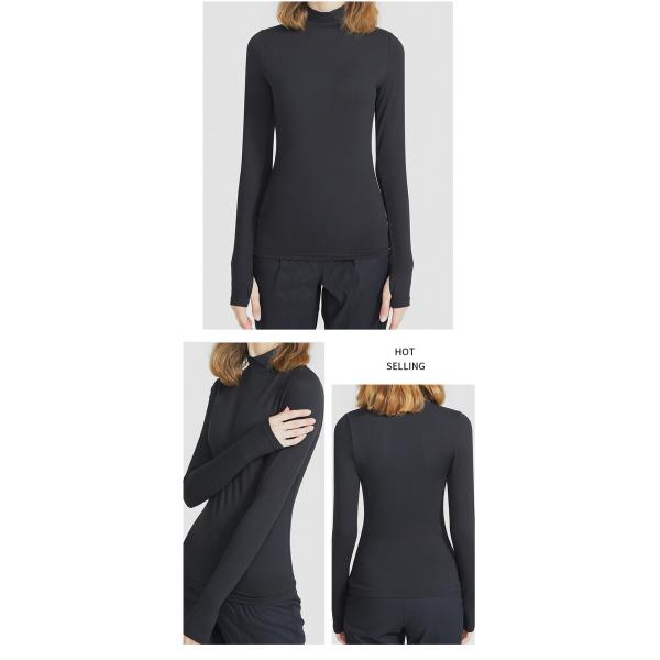 Hiking Cycling Long Sleeve Yoga Top Pullover With Build In Bra 220gsm