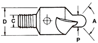 3 Flute 3/8 Inch Countersink Cutter With Integral #40 Pilot