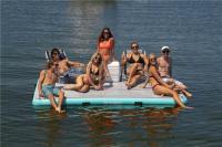 3- Plataforma inflable inflable de la nadada del dique flotante de la plataforma de aire del PVC de la capa