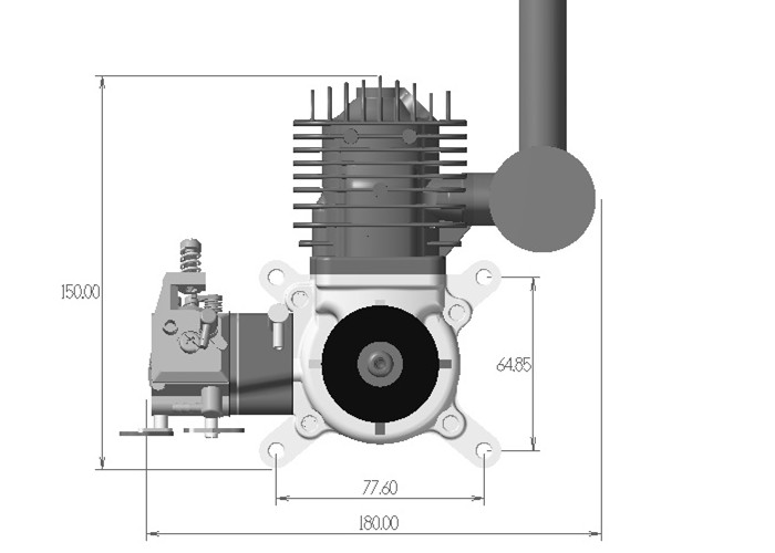 DLA 64i2 64cc Twin Cylinder in Line CNC Gasoline Engine for RC Airplane UAV Engine
