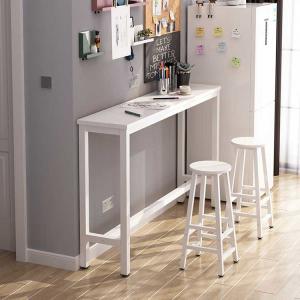 1.6m White Kitchen Bar Table Stool Set Melamine MFC With Metal Legs