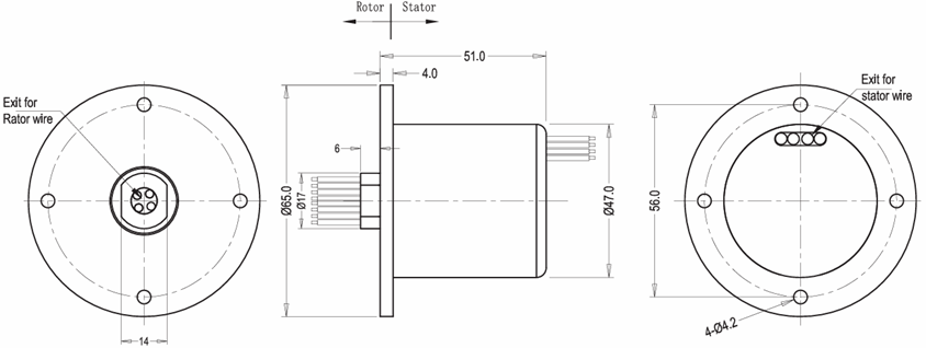 300rpm High Temperature Slip Ring IP54 For Power Industrial / Aerospace Industrial