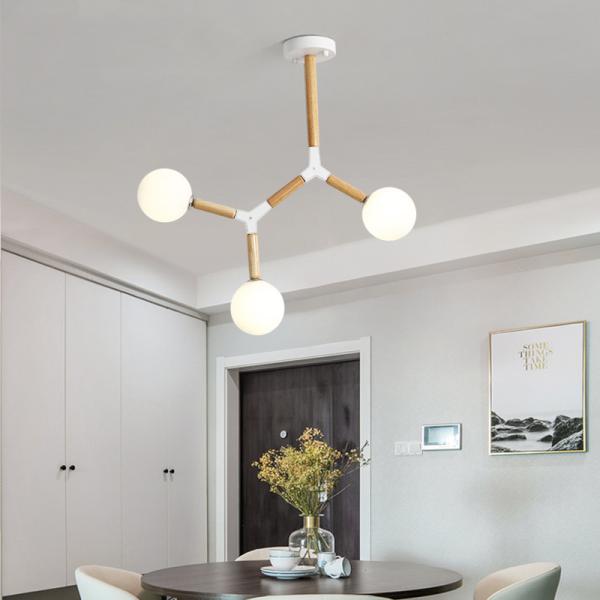 Creative Wooden Chandelier with glass bubble chandelier Sptnik Spider Chandelier(WH-MI-214)