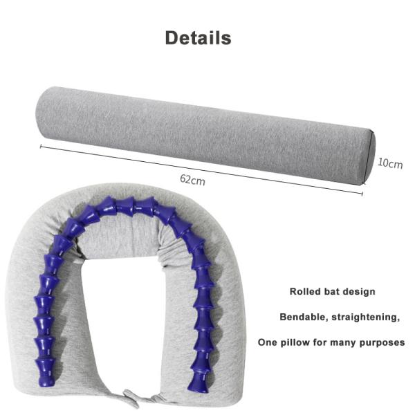 Polyester/Cotton Twist Memory Foam Travel Pillow for Airplane Neck Support 62*10*10CM