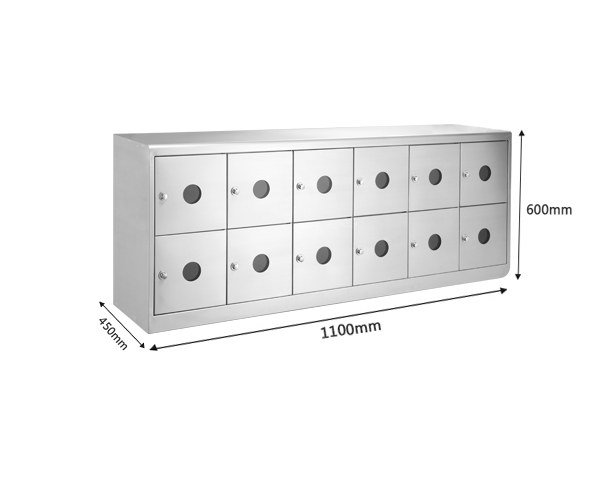 单面门更鞋柜1 1100mm × 450mm × 600mm Stainless Steel Shoe Stand With Lockers