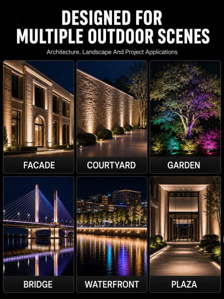 Aluminum Housing Outdoor LED Floodlight Outside Led Security Lights For Parking Lot